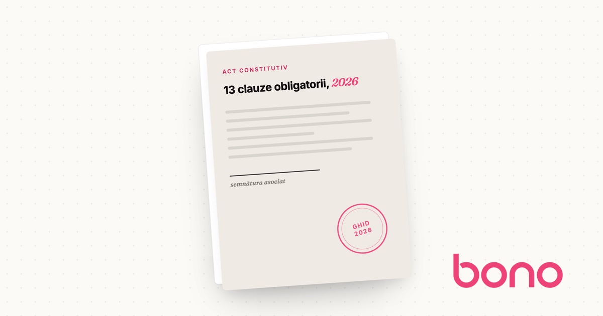 Act constitutiv SRL 2026 - model cu cele 13 clauze obligatorii