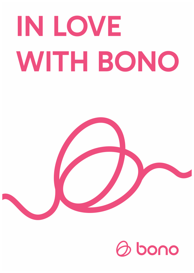 Poster Bono: In love with Bono — desen dintr-o singură linie încurcată în bucle